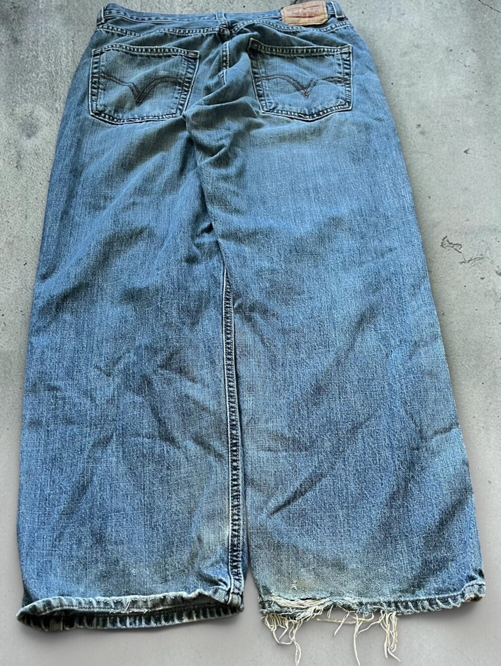 Y2K Levi's Baggy Jeans 569 Loose Straight Distressed Denim Skater Pants Size 34